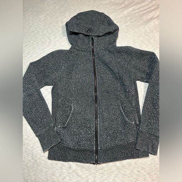 Lululemon Scuba‎ Hoodie *Light Cotton Fleece Night View White Black Size 8 READ - Picture 1 of 10